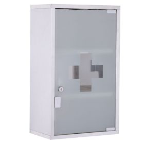 Medicine Cabinet Lockable 12"x20", Stainless Steel, 3 Tier with Shelves for Bathroom Storage