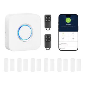 VEVOR Door Chime, DC 12V, Wireless Door Open Contact Sensor Alarm Chime with 656 ft Range, Remote Control with App, Doors Ringer Alert for Busine