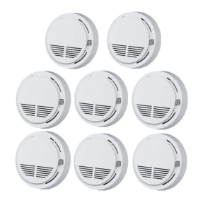 (8 Pack) Smoke Alarm Detector Home Fire Safety Sensor Alert Battery Included (Logistics only For USPS.TK/TMEU only For self-pickup)