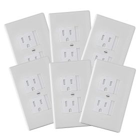 6-Pack Safety Innovations Self-Closing Outlet Covers (For Center Screw Outlets Only) - Measures 3"Wide x 4.75"High-An Alternative To Wall Socket