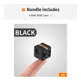 2022 Mini Camera HD 1080P 30FPS Sensor Night Vision Camcorder Motion DVR Micro Camera Sport DV Video Small Camera Cam (Model: With 8GB Card*3)