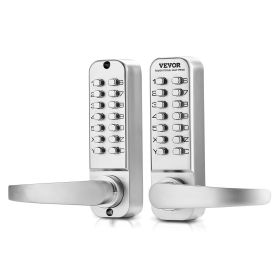VEVOR Mechanical Keyless Entry Door Lock, 14 Key Mechanical Door Lock, Mechanical Keypad Door Lock with Handle (Color: Silver)